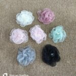 Tissue flowers with beaded centre