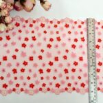Pink with red floral net