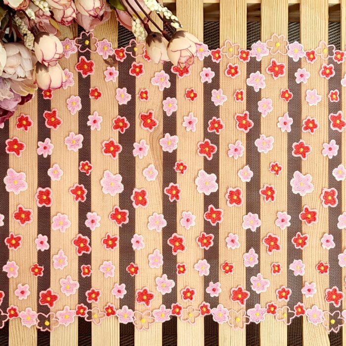 Pink with red floral net - Image 2
