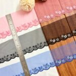 Cute Floral border scallops net lace