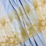 Yellow Gold double border floral net