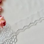 White silver dots net edge