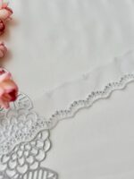 White silver dots net edge