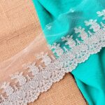 One sided roses net - silver highlight