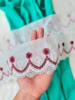Offwhite cutwork hakoba with colour embroidery - Image 3