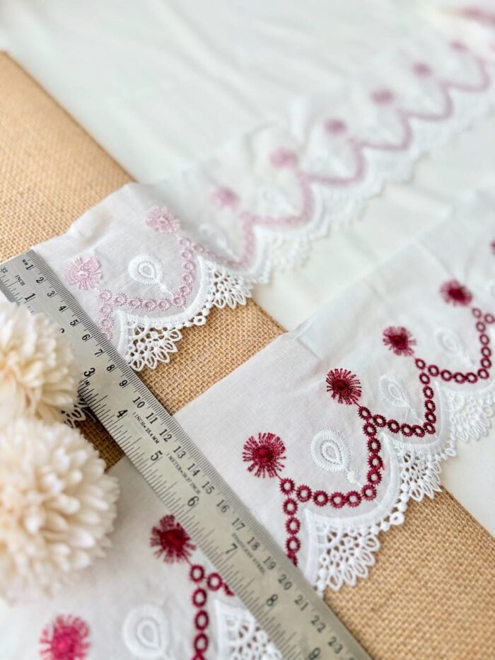 Offwhite cutwork hakoba with colour embroidery - Image 2