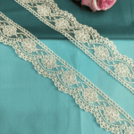 Beige floral scallops net